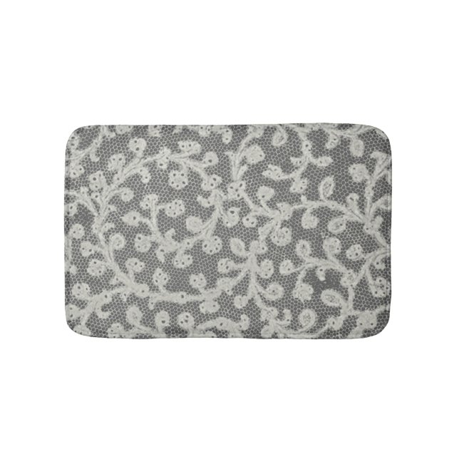 Bröllop Antique Snöre Linen White Classic Söt Badrumsmatta (Framsidan)