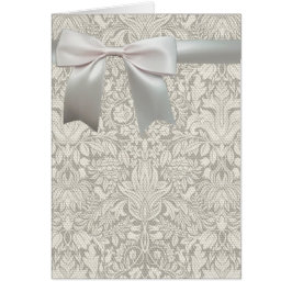 Bröllop Antique Snöre Linen White Classic Söt Hälsningskort