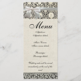 Bröllop Antique Snöre Linen White Classic Söt Meny