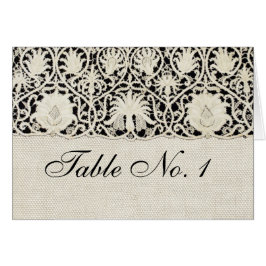 Bröllop Antique Snöre Linen White Classic Söt OBS Kort