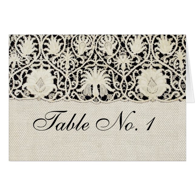 Bröllop Antique Snöre Linen White Classic Söt OBS Kort (Framsidan Horizontal)