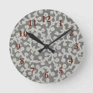 Bröllop Antique Snöre Linen White Classic Söt Rund Klocka