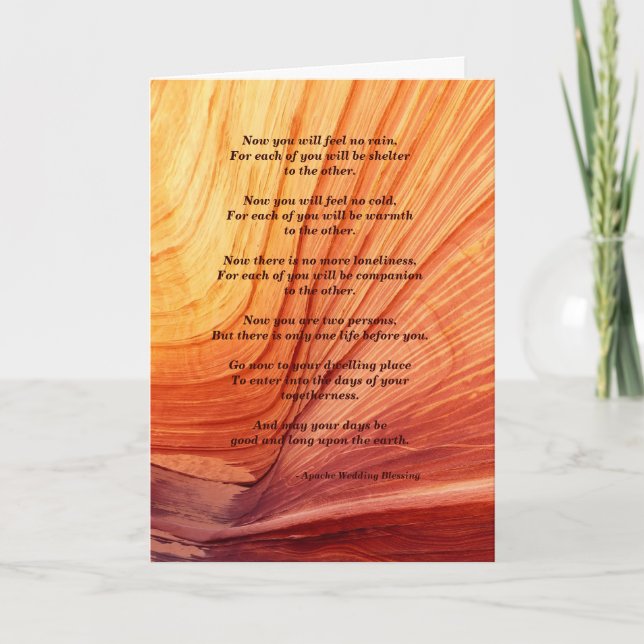 Bröllop Apache Blating känner att det inte finns n Kort (Framsida)