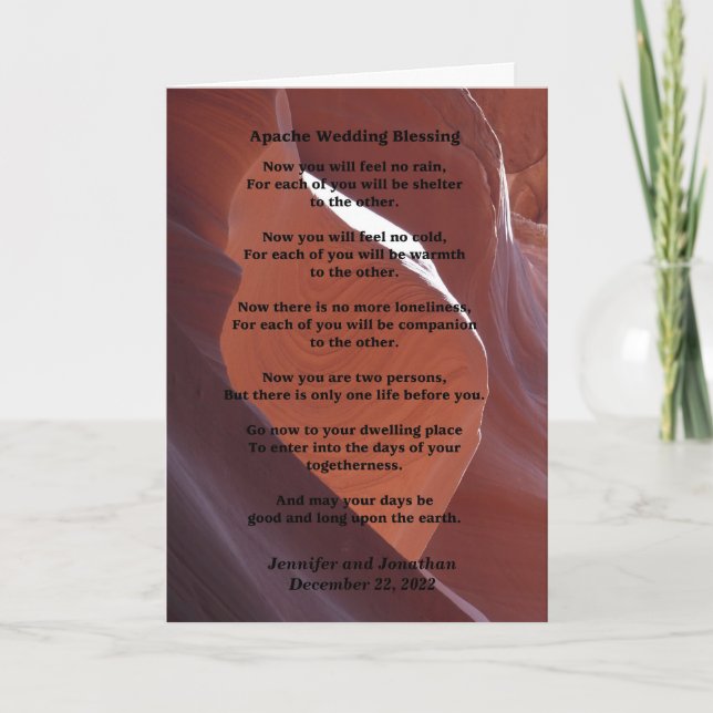Bröllop Apache Blating känner att det inte finns n Kort (Framsida)