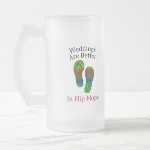 Bröllop är bättre i Flinflip flops Beach bröllopsd Frostat Ölglas