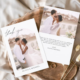 Bröllop Arch Tack Photo Minimalist Romantic Kort