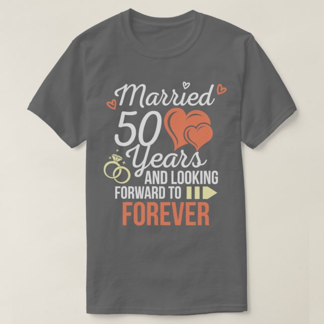 Bröllop-årsdag, 50 år Tittar för gifta T Shirt (Design framsida)