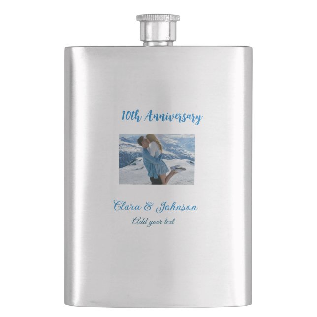 Bröllop-årsdag, lägg till bildtextpar för namn fickplunta (Framsidan)