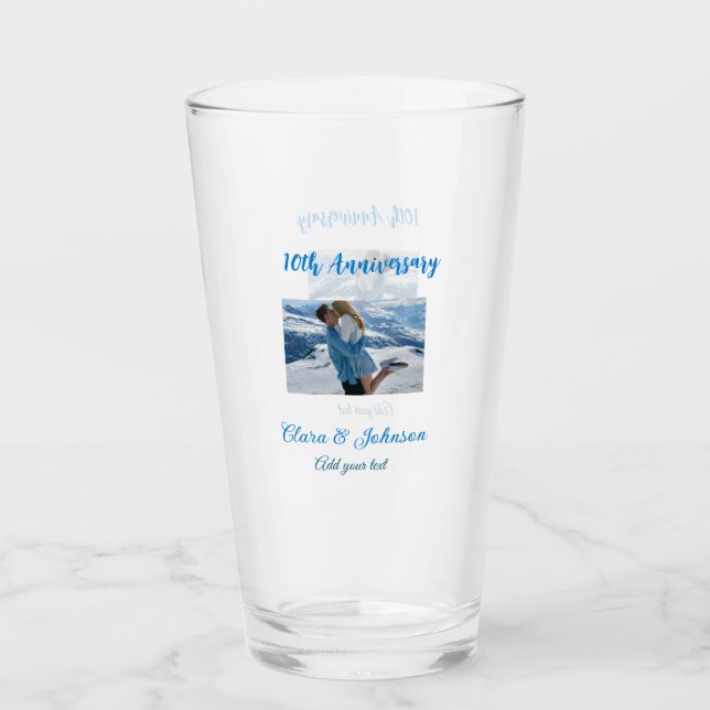 Bröllop-årsdag, lägg till bildtextpar för namn glaskopp (Framsida)