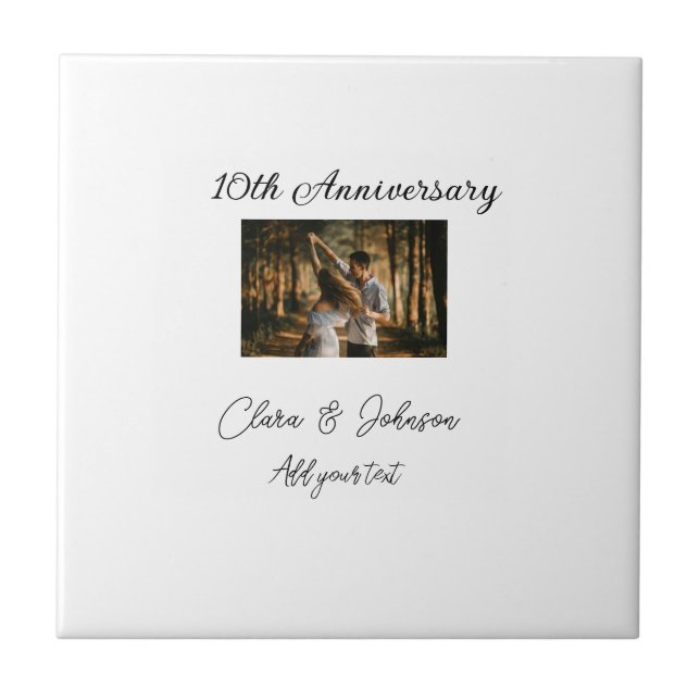 Bröllop-årsdag, lägg till bildtextpar för namn kakelplatta (Framsidan)