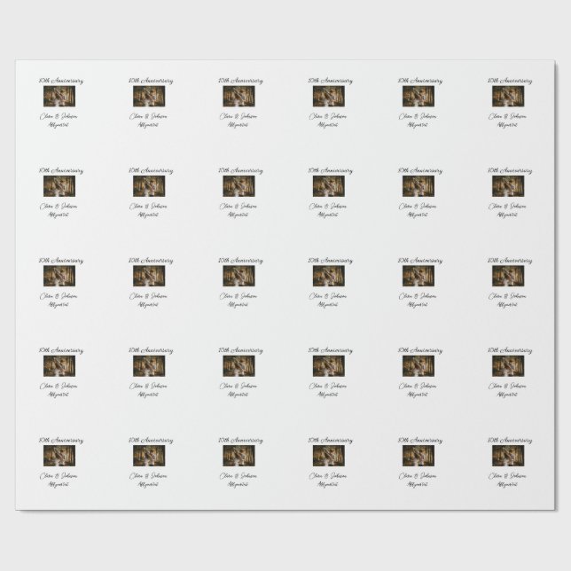 Bröllop-årsdag, lägg till bildtextpar för namn presentpapper (Platt)