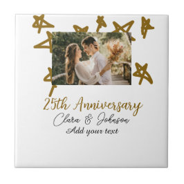 Bröllop-årsdag lägga till namn-årsbildsstjärnor fö kakelplatta