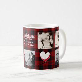 Bröllop/årsdag/Vow Renewal PHOTO COLLAGE Gift Kaffemugg