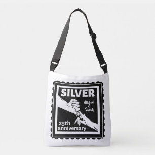 Bröllop-årsdagen 25 år silver axelväska