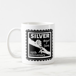 Bröllop-årsdagen 25 år silver kaffemugg