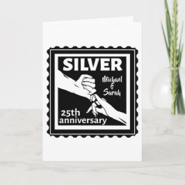 Bröllop-årsdagen 25 år silver kort