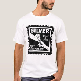 Bröllop-årsdagen 25 år silver t shirt