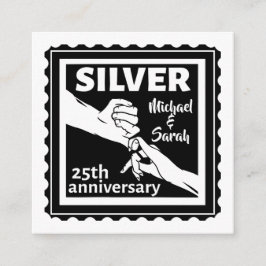 Bröllop-årsdagen 25 år silver tilläggskort
