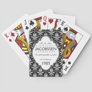Bröllop-årsdagen Anpassningsbar Black and White Spel Kort
