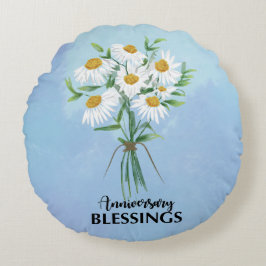Bröllop-årsdagen av Blessings Bouquet av Daisy Rund Kudde