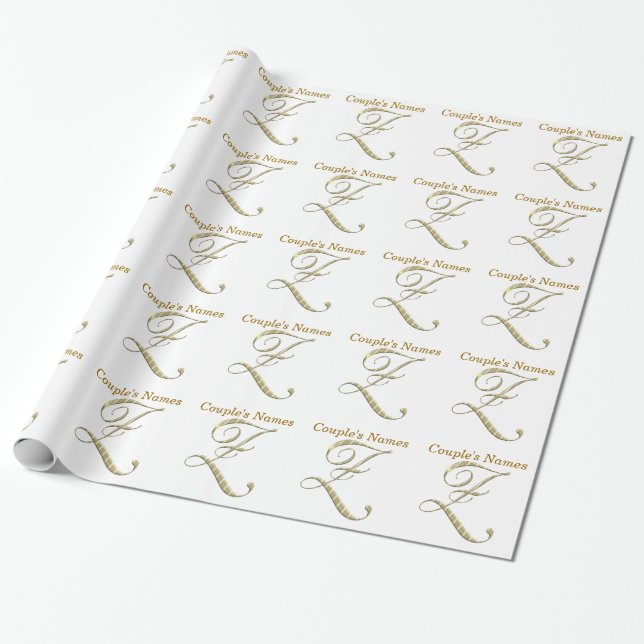Bröllop-årsdagen av Monogram Z Gift Wrapping pappe Presentpapper (Utrullad)
