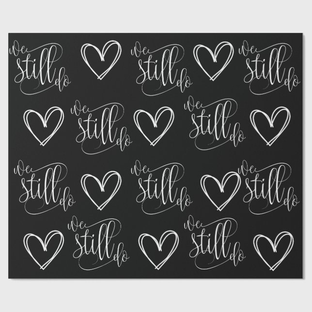 Bröllop-årsdagen Black Heart Presentpapper (Platt)