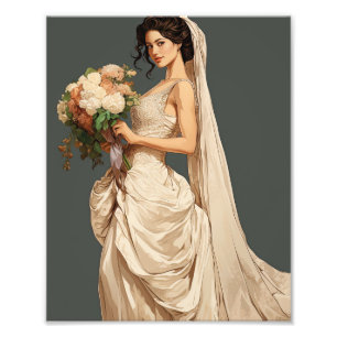 Bröllop-årsdagen Bride Fototryck