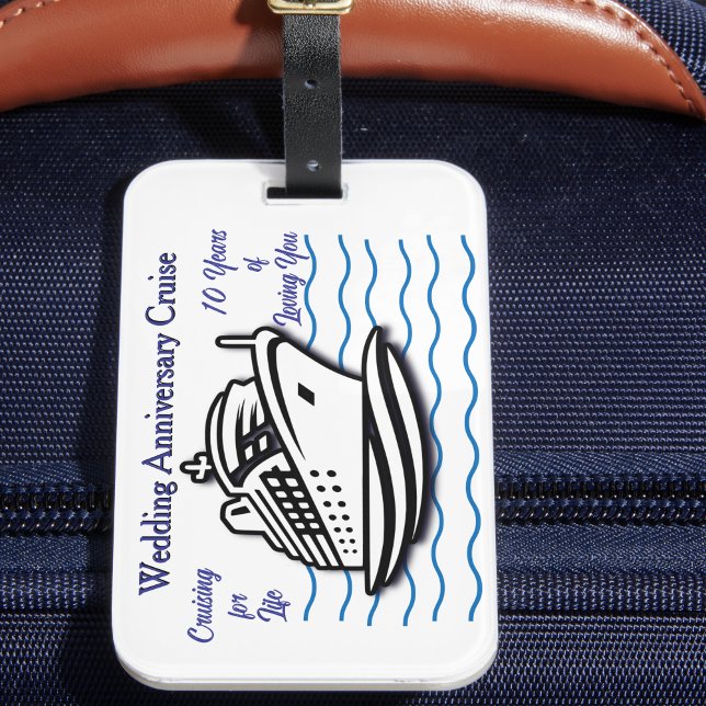 Bröllop-årsdagen Cruise PERSONALIZE Bagagebricka (Skapare uppladdad)
