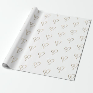bröllop-årsdagen för 3D Metallic Guld Heart Swirl Presentpapper
