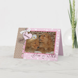 Bröllop-årsdagen för Golden Retriever Kort
