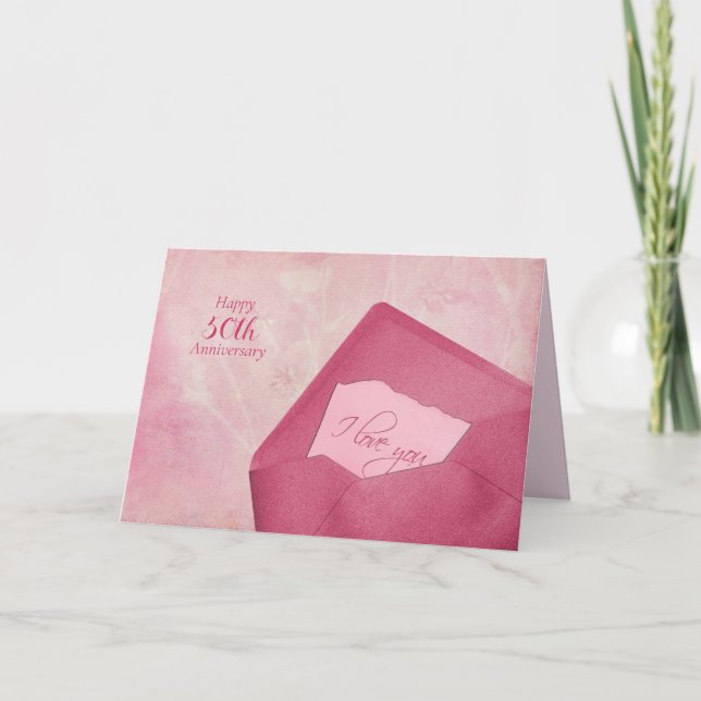 bröllop årsdagen för kärlek i kuvert helgkort (Framsida)