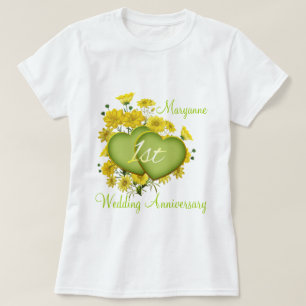 bröllop-årsdagen för Party Wildblomsterhearter T Shirt