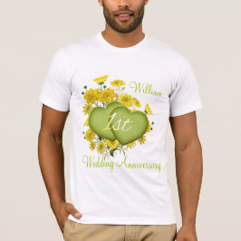 bröllop-årsdagen för Party Wildblomsterhearter Tee