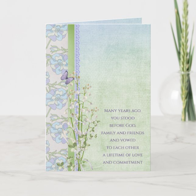 Bröllop-årsdagen Lilys Valley bouquet Kort (Framsida)