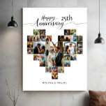 Bröllop-årsdagen Modern Heart Photo Collage Canvastryck<br><div class="desc">Fira din speciella årsdag med personligen Heart Photo Collage Kanvastryck, designat för att visa upp till 29 av dina omhuldade foton i en vacker hjärtform. Varje fotoplats kan enkelt anpassas med dina egna foton och skapa en meningsfull nyckelfråga som talar om din unika kärlek-artikel. Ett kalligrafiskript för elegant lägger till...</div>
