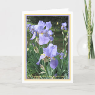 bröllop-årsdagen Önskemål Elegant Irises Kort