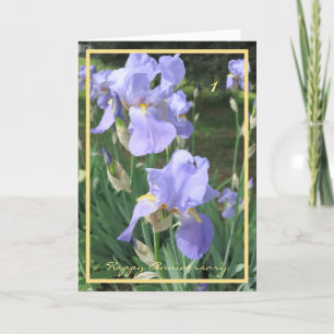 bröllop-årsdagen Önskemål Elegant Irises Kort