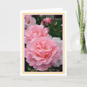 bröllop-årsdagen Önskemål Elegant Rosa ros Kort