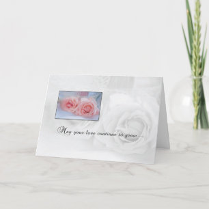 Bröllop-årsdagen Önskemål med Rosa ros Kort