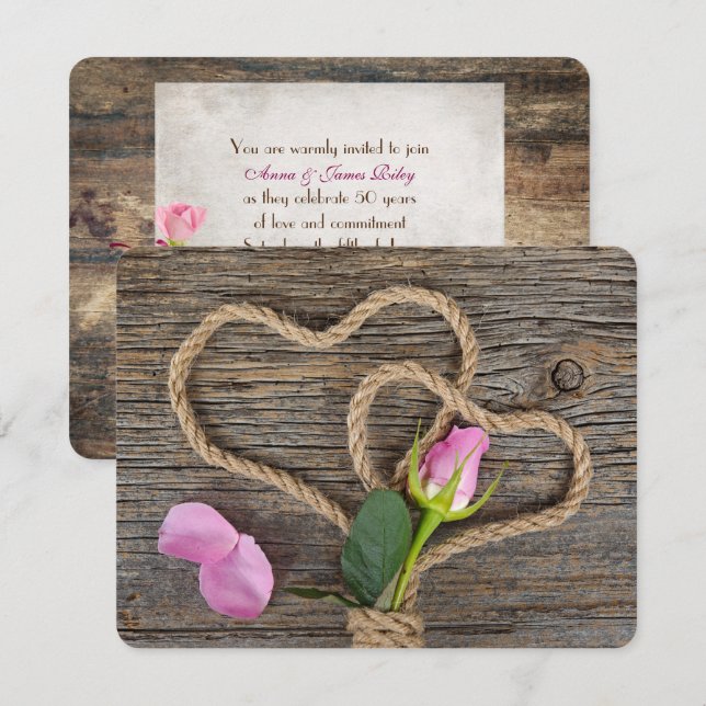 Bröllop-årsdagen Party Inbjudningar (Fram/baksida)