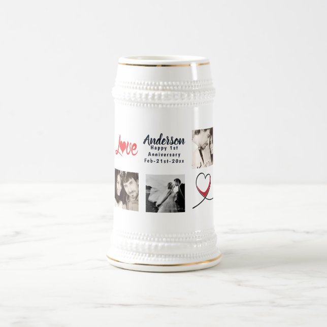 Bröllop-årsdagen PHOTO Collage Gift - Modern Sejdel (Center)