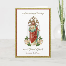 Bröllop-årsdagen Religiösa Helig Heart Jesus Kort