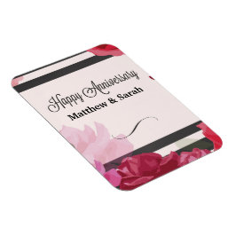 Bröllop-årsdagen Ro, Rand, anpassade namn Magnet