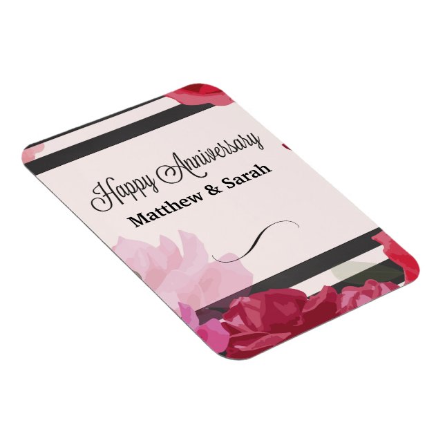 Bröllop-årsdagen Ro, Rand, anpassade namn Magnet (Högersidan)