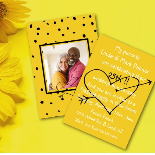 Bröllop-årsdagen Roligt Party Photo Inbjudningar (Skapare uppladdad)
