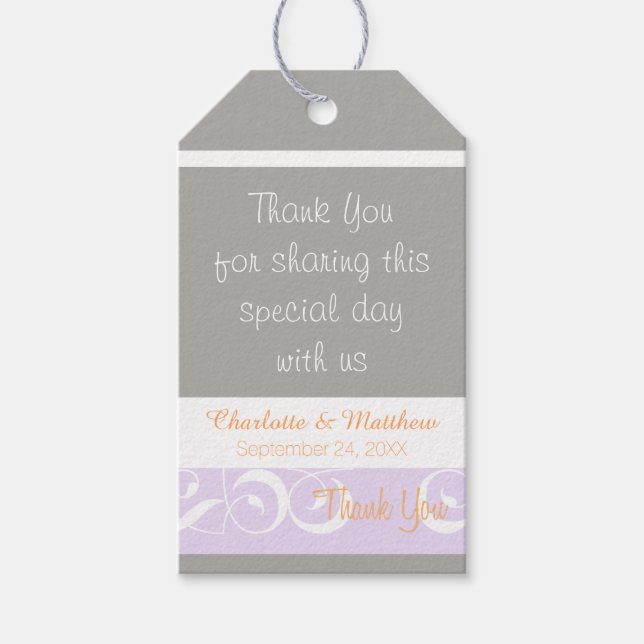 Bröllop-årsdagen Tack Gift-Märkrn Presentetikett (Framsidan)