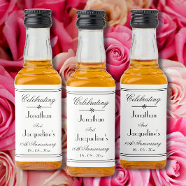 Bröllop-årsjubiléer Classic White Mini Spritflaskor Etikett