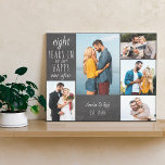 Bröllop-årsjubiléet Photo Collage Chalkboard Canvastryck<br><div class="desc">Bröllop-årsdagen sträckte ut arbetsytan som du kan anpassa under valfria år och 5 av ditt favoritbilder. Ordalydelsen lyder "# år in i vår lycklig efter" och mallen är redo för dig att lägga till årsdagen, ditt namn och datum. Utformningen har ett tryckt färgkort som är skrivet med avslappnad och typsnitt...</div>