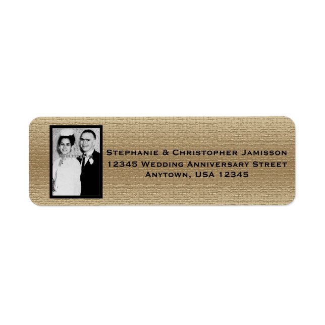 Bröllop-årsjubileet Photo Namn och adressetikett Returadress Etikett (Framsidan)