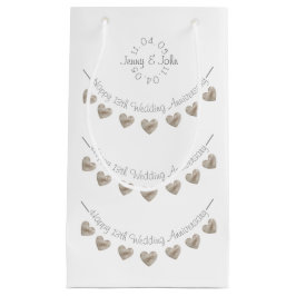 Bröllop-årsjubileum, snöre, liten presentväska